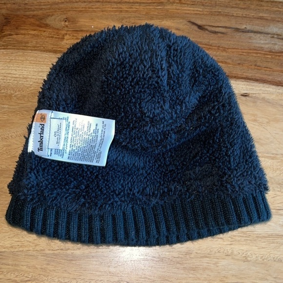 Timberland Black Pom Pom Faux Fur Lined Beanie - Picture 3 of 4